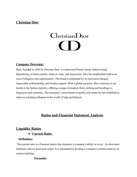 dior couture financial analysis|Dior financial statements.